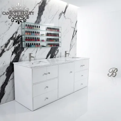 Canboth Nail Salon Clean Washing Cabinet Under Sink Cabinet with Hole for Trash Can CB-CF005