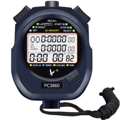 Industrial Stop Watch Digital Stopwatch for Speed Training Stopwatch 3 Rows 60 Memories