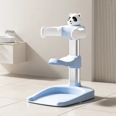 Factory Direct Sale Cute Bear Shaped Foldable Plastic Baby Bath Tub with Toy Support Multifunction All-Season Use