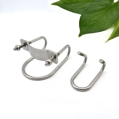 Wholesale High Quality Greenhouse Accessories Customized 304 Stainless Steel Double U-bolts Pipe Clamp Polished Finish for