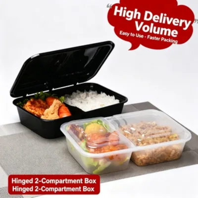 Wholesale Haizhuoli Disposable Clear Square Plastic Food Containers Raised Lids Recyclable Microwavable Modern Design Multiple