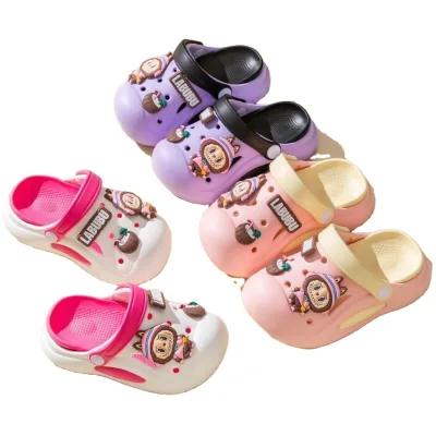 JM 2024 New Cartoon Children's Labubu EVA slippers Summer Princess Soft Sandals Bath Non-slip