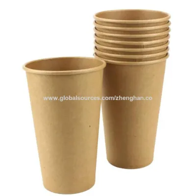 Disposable plastic paper cup, eco-friendly waterproof coffee drinking kraft paper cup with PE coated