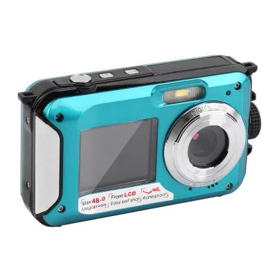 Underwater Camera Full HD 2.7K 48MP Waterproof Snorkeling Dual Screen Waterproof Digital Camera