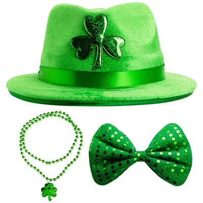 Wholesale St. Patrick's Day Hat Necklace Necktie Party Accessory for Men Women
