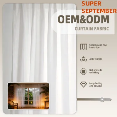 ColorsTex ODM OEM Factory Supply Plain White Chiffon Sheer Curtain Fabric by the Roll