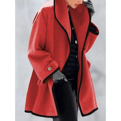 HANO New Arrival Solid Long Jacket Womens Overcoat Plus Size Woolen Coat Coats Autumn and Winter for Women