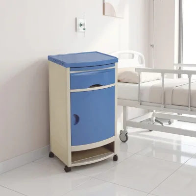 Multifunction Mobile Medical Bedside Cabinet ABS Storage Locker for Clinic & Rehab Store