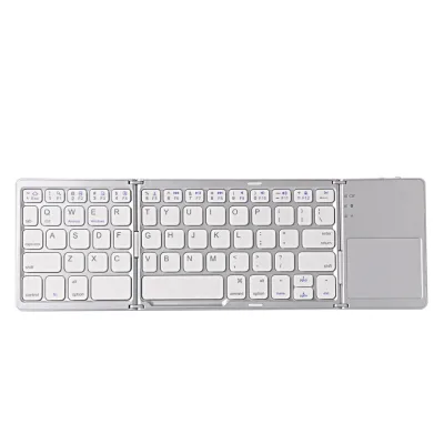 Custom B033 Triple Folding Mobile Teclado Portatil Ultra Slim Clavier Portable Foldable Mini BT Wireless Keyboard With TouchPad