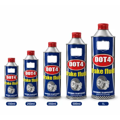 Super DOT 4 250ml 350ml 500ml 1L Metal Bottle Clutch Oil Manufacturer Custom High Temperature DOT4 Brake Fluid