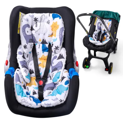 Custom Breathable Removable Polyester Fiber Baby Basket Safety Seat Cushion Set Infant Stroller Car Dual Use