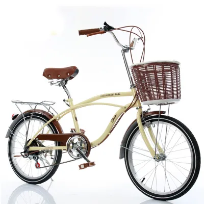 Rear 7 speed bicycle 26 inch with basket women's cycle bike bicycle