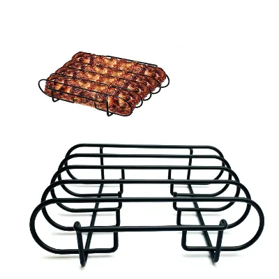 High Quality BBQ Charcoal Grill Non Stick Grill Rack BBQ Outdoor Tool Rib Grill for Hold 4 Back Ribs
