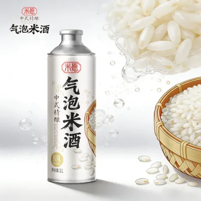 Factory Direct Miyuan Sparking Rice Wine Chinese Craft Low Alcohol Herb & Spice Style Aluminum Cans 1L*6 Bulk Sell Ale