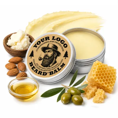 Natural-Organic Shea Beeswax Pine Cedar Scent Conditioning Softening Moisturizing Taming Grooming Vintage Woodcut Beard Balm
