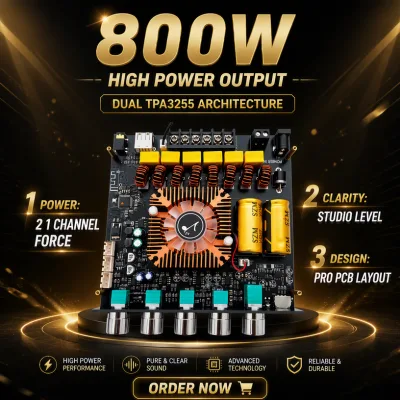 AS21II TPA3255 2.1 Channel BT Wireless Power Amplifier Board 220W*2+350W Subwoofer Audio Module for Home Theater OEM