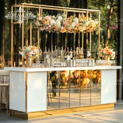 Dreamlike Wedding bar Table and Night Club High Stainless Steel Outdoor Events bar Counter bar for Sale