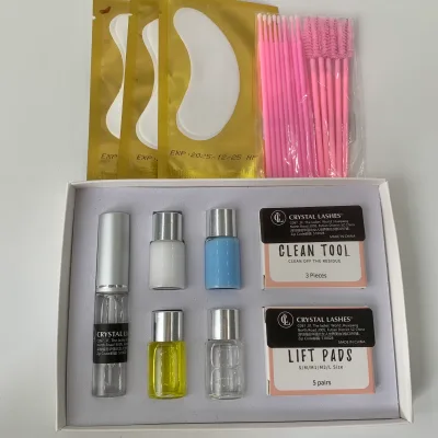 Crystal Lashes Beauty Products Vegan Customize Logo Private Label Professional Eyelash Lotion Perm Kit Lash Lifting With Tools
