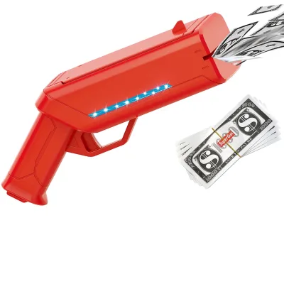 2024 NEW Factory Direct Sale Led Lamp Money Spraying Gun,Super Paper Party Game Toy Shooting Machine Gun,Money Gun Logo Imprint