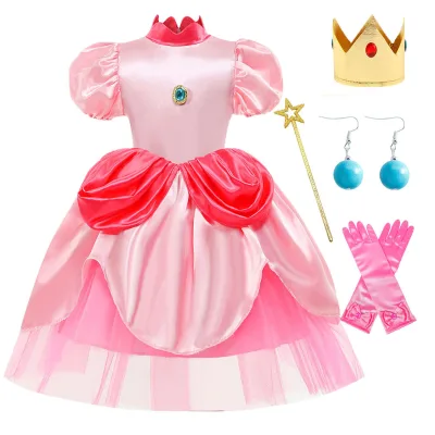 Halloween Princess Peach Cosplay Costume for Kids for Age Group Kids Halloween Costume Set