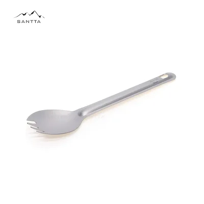 SANTTA Super Light Healthy Titanium Spoon Fork Combo for Outdoor Use