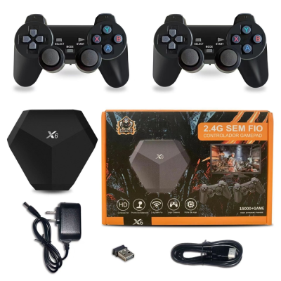 Retro Video Game Console X6 Simulators 64G 15000 Games Installed HD Output 2 Wireless Controllers Downloadable PS1 Gaming Gift
