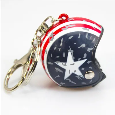 Cute Safety Helmet Car Keychain Wholesale Metal Keychains for Bags Key Rings Gifts Jewelry Motorcycle Helmets