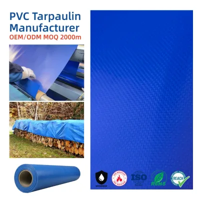 Wholesale Anti-Mildew PVC Laminated Tarpaulin 610GSM Tear Resistant Roll PVC Laminated Fabric for Silage Feed Protection