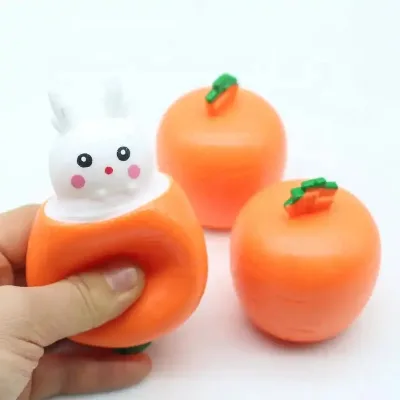 2024 Wholesale Price Squeeze Toys Stress Relief Fidget Rabbit Squeeze Toys Squishes Carrot Rabbit Squeeze Toys