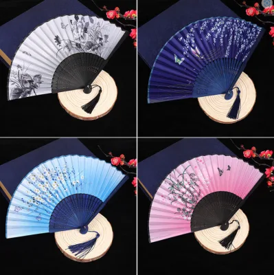 Folding Fan Chinese-style Fan for Women Classical Cloth Fan Hanfu and Qipao Gift Fan for Students
