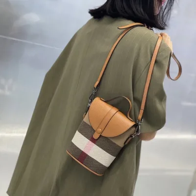 Wholesale Genuine Leather Canvas Women Shoulder Crossbody Handbags Tote Bucket Hand Bags Lady