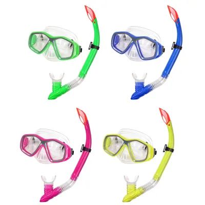 ABS Anti-Fog No Leak Tempered Glass Snorkel Mask for Underwater Swimming