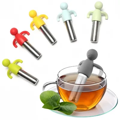 Novelty tea accessory gift food grade silicone tea strainer tea filter loose leaf tea infuser hanging tea strainer for mug
