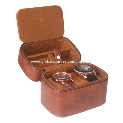 Custom Luxury Leather Watch Case Genuine Leather Travel Watch Case Watch Box for Apple Watch case Apple Watch Series 9, SE,Ultra
