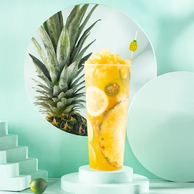 Factory Wholesale OEM Custom Free Sample Bubble Tea Boba Tea Concentrated Juice Milk Tea Shop Pineapple Juice