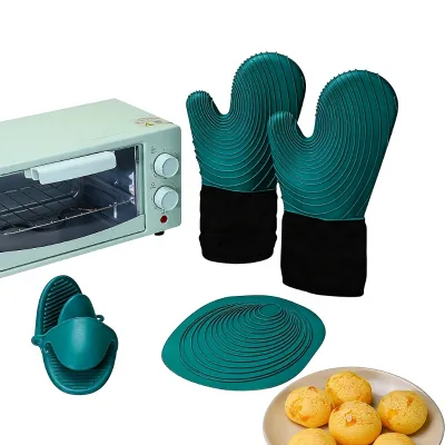 For Hot Selling Silicone Heat Insulation Waterproof Anti-slip Gloves Microwave Anti-scalding Kitchen High Temperature