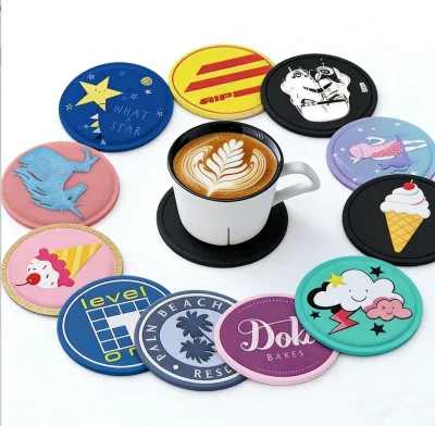 Factory Price Customized Logo Waterproof Rubber Cup Coasters  Beverage Promotional coaster Free Design Personal Beverage coaster