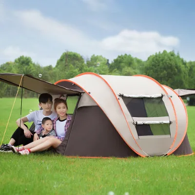 Outdoor camping 3-4 people fully automatic outdoor tent camping rainproof boat tent 2 people throw t