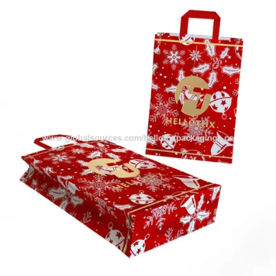 Christmas gift bags, Color-printed paper gift bags, paper shopping bags, foldable paper bags handle bag