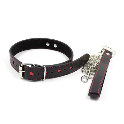 Adjustable Leather Body Harness with Metal Chain BDSM Slave Sex Toys Fetish Bondage Gear Necklace Collar