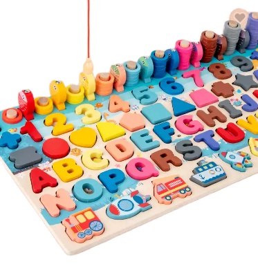 2023 New Educational Wooden Toys for Kids Board Math Fishing Count Numbers Digital Shape Match Early Education Child Gift Toy