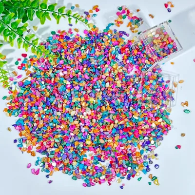Wholesale Crystal Chips Colourful Shells Chips Natural Healing Stone Gemstones Crystal Chips Gravels for Feng Shui Decoration