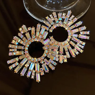 2021 New Exaggerated Color Big Earrings European and American Personality Paragraph Niche Designers Luxury Big Earrings