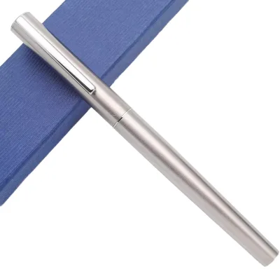 Luxury High-End Stainless Steel 0.5mm Nib Fountain Pen for Writing Business Office Gift Finance Special Application