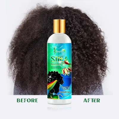 Long-Lasting Moisture Shea Butter Castor Oil Anti Frizz Hair Care Shampoo and Conditioner Kit