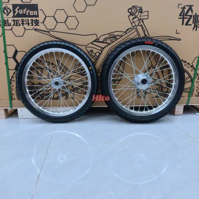 Electric Dirt Bike Chrome Silver Wheel Kit 70/90-17 Front 90/80-17 Rear Fit SurRon Light Bee Talaria MX Series Falcon Pro