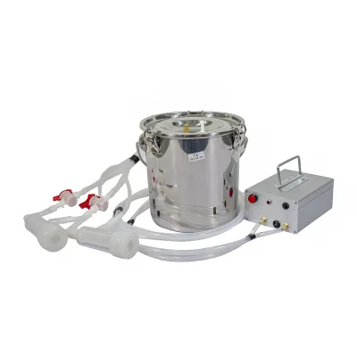Rechargeable 12V Battery Powered Milking Machine | Electric Vacuum Milker with 7L 14L Stainless Steel Bucket for Cow Goat Sheep