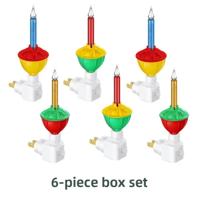 Cross-border US-spec Plastic Night Light Socket Kit Red/Green/Yellow Emitting Colors for Christmas Decorations; E12 Bulb