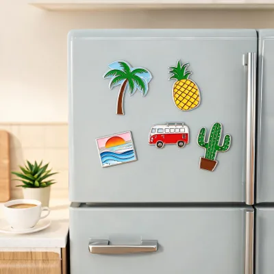 Wholesale Custom Logo Aluminum UV Printed Surface Refrigerator Magnets Promotional Business Gift with Strong Magnetic Backing