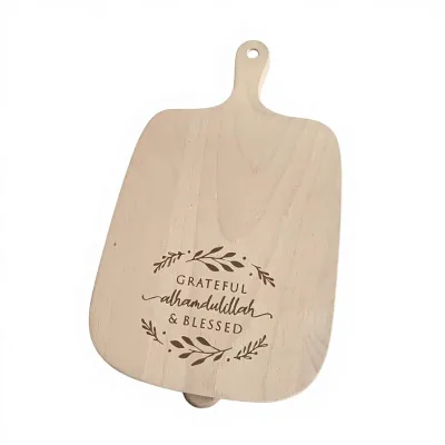 Wholesale Traditional Laser-engraved Wood Cutting Board Cheese Serving Tray Handle Eco-Friendly Anti-Bacterial for Parties